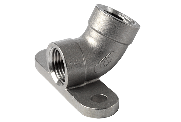 Rvs 1.4308 knie met strip 45 graden